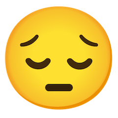 😔 Trauriges nachdenkliches Gesicht Emoji auf Google Android, Chromebook