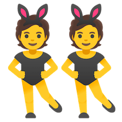 People With Bunny Ears Emoji on Google Android and Chromebooks