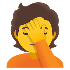 🤦 Persona che si copre il volto con la mano Emoji su Google Android, Chromebooks