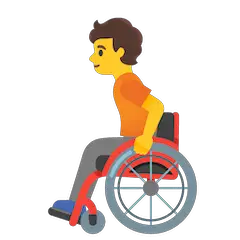 坐在手动轮椅上的人 on Google