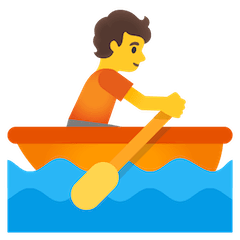 Persona remando en una barca Emoji Google Android, Chromebook