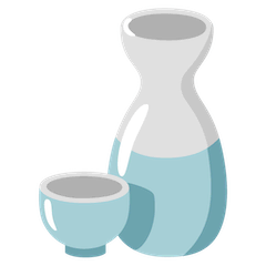 Botella y copa de sake Emoji Google Android, Chromebook