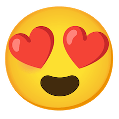 😍 Faccina sorridente con gli occhi a forma di cuore Emoji su Google Android, Chromebooks