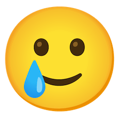 🥲 Faccia sorridente con una lacrima Emoji su Google Android, Chromebooks