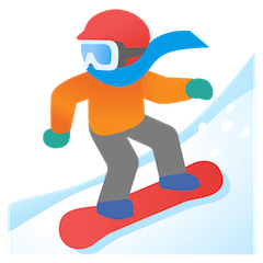 🏂 Praticante de snowboard Emoji nos Google Android, Chromebooks