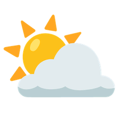 ⛅ Солнце сквозь облака Эмодзи на Google Android и Chromebook