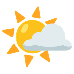 Sun Behind Small Cloud Emoji on Google Android and Chromebooks