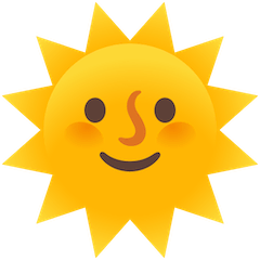 🌞 Солнце с лицом Эмодзи на Google Android и Chromebook