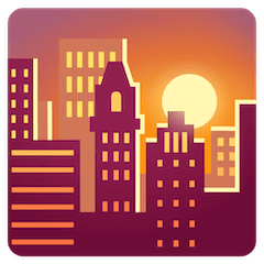Sonnenuntergang in der Stadt Emoji Google Android, Chromebook