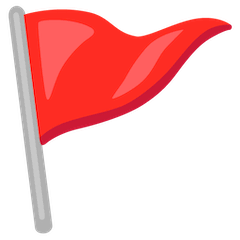 Bandera triangular en un poste Emoji Google Android, Chromebook