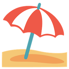 Пляжный зонтик Эмодзи на Google Android и Chromebook