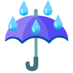 ☔ Parapluie avec gouttes de pluie Émoji sur Google Android, Chromebooks