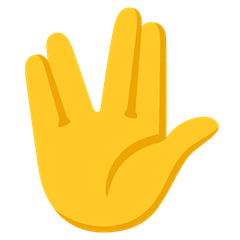 🖖 Mão aberta com separação entre o dedo médio e o anelar Emoji nos Google Android, Chromebooks