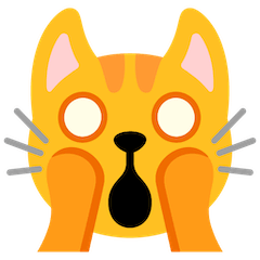 🙀 Muso di gatto che urla di paura Emoji su Google Android, Chromebooks