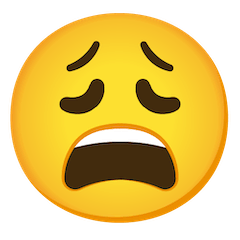 😩 Cara de cansancio Emoji en Google Android, Chromebooks