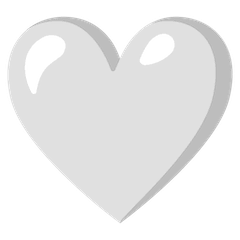 Coração branco Emoji Google Android, Chromebook