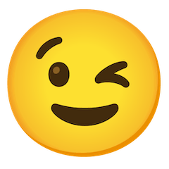 😉 Zwinkerndes Gesicht Emoji auf Google Android, Chromebook