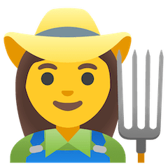 Фермер женщина Эмодзи на Google Android и Chromebook