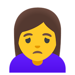 Woman Frowning Emoji on Google Android and Chromebooks