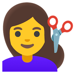 Woman Getting Haircut Emoji on Google Android and Chromebooks