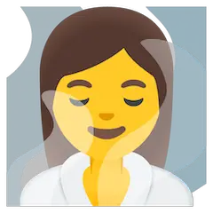 Donna che fa la sauna Emoji Google Android, Chromebook