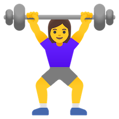 Woman Lifting Weights Emoji on Google Android and Chromebooks