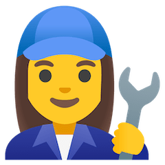 Woman Mechanic Emoji on Google Android and Chromebooks
