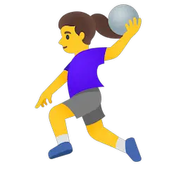 Woman Playing Handball Emoji on Google Android and Chromebooks