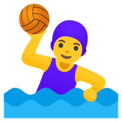 Frau, die Wasserball spielt Emoji Google Android, Chromebook