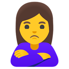 Woman Pouting Emoji on Google Android and Chromebooks