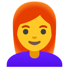 Woman: Red Hair Emoji on Google Android and Chromebooks