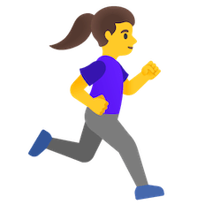 Женщина бежит, лицом вправо on Google