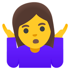 Mujer encogiéndose de hombros Emoji Google Android, Chromebook