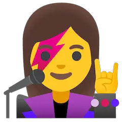 👩‍🎤 Mujer cantante Emoji en Google Android, Chromebooks