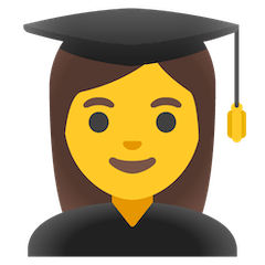 Estudante (mulher) Emoji Google Android, Chromebook