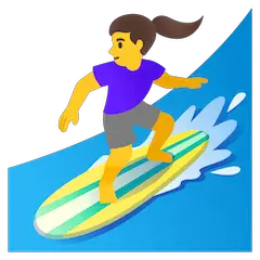 Woman Surfing Emoji on Google Android and Chromebooks