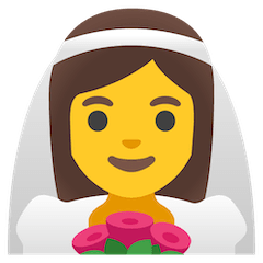 Женщина с вуалью Эмодзи на Google Android и Chromebook