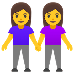Dos mujeres de la mano Emoji Google Android, Chromebook