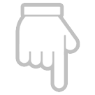 Dorso da mão com dedo indicador a apontar para baixo Emoji HTC