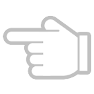 Dorso da mão com dedo indicador a apontar para a esquerda Emoji HTC