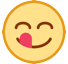 Faccina sorridente che si lecca i baffi Emoji HTC