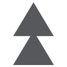 Два треугольника, направленные вверх Эмодзи на телефонах HTC