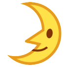 Zunehmender Mond mit Gesicht Emoji HTC