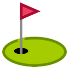 Флаг в лунке для гольфа Эмодзи на телефонах HTC