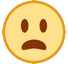 😦 Wajah Mengerutkan Kening Dengan Mulut Terbuka Emoji Di Ponsel Htc