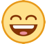 Cara con amplia sonrisa y los ojos entornados Emoji HTC