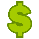 Heavy Dollar Sign Emoji on HTC Phones