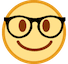 Visage souriant avec des lunettes Émoji HTC