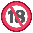 Simbolo di divieto ai minorenni Emoji HTC