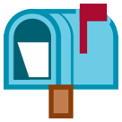 Geöffneter Briefkasten mit Fahne oben Emoji HTC